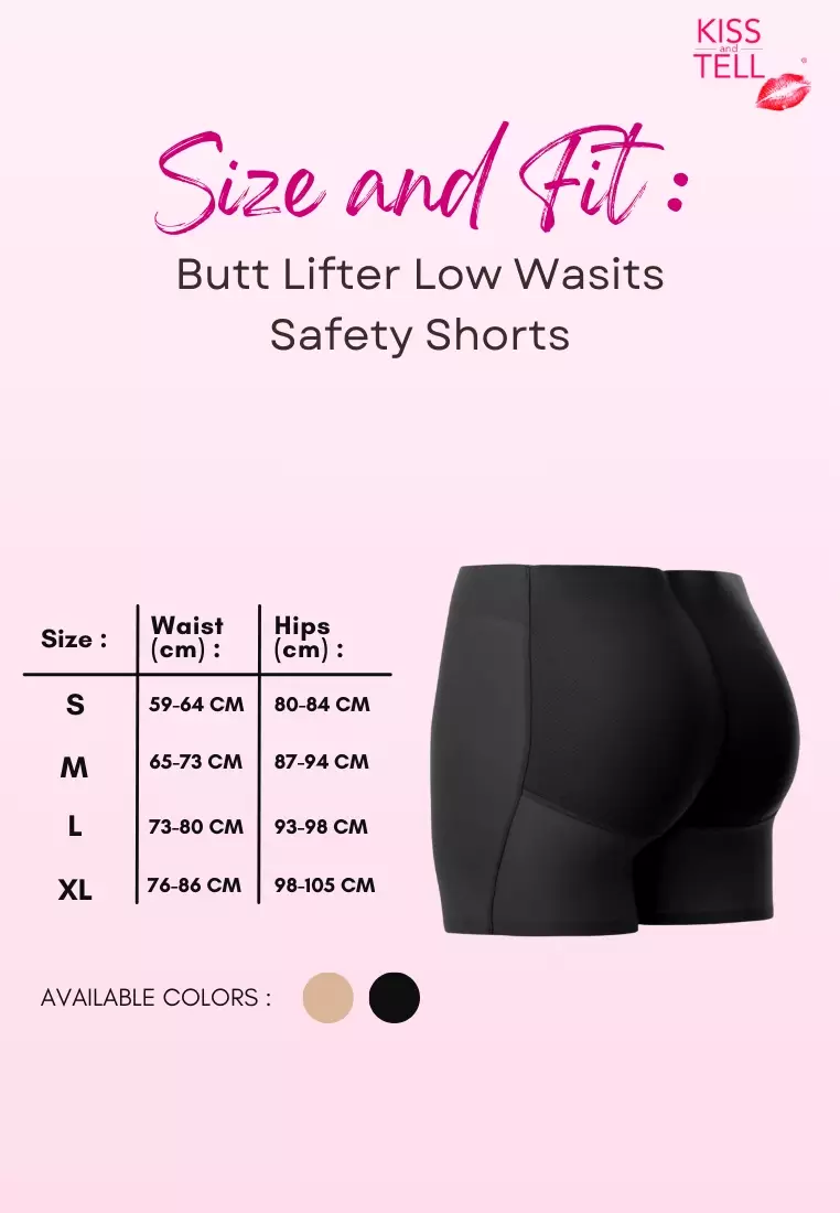 Kleo Butt Lifter Safety Shorts Panties Seamless Padded Underwear Hip Pads Enhancer Panty in Black