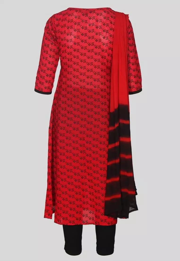 Red and black on sale dress salwar kameez