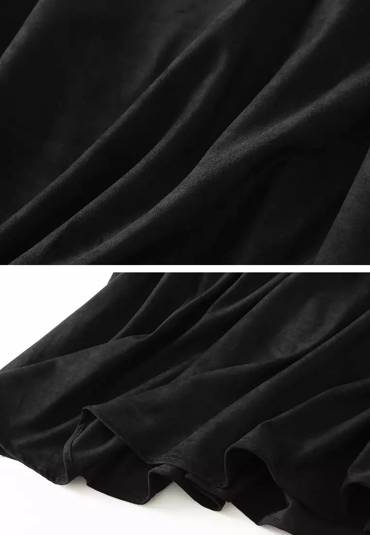 ‌Draped Suede Umbrella Skirt AF-2218