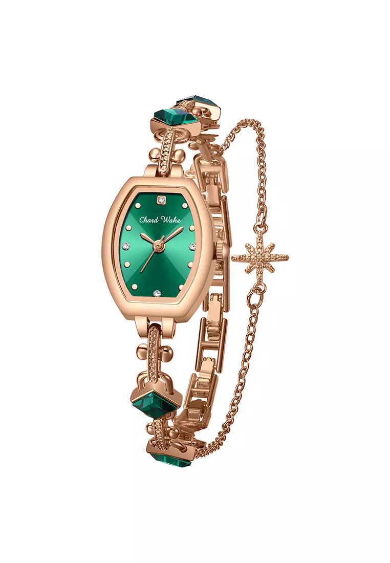 Jam Tangan Wanita Original Korea Gelang Fashion Original Jam Tangan Cewek Anti Air rosegreen