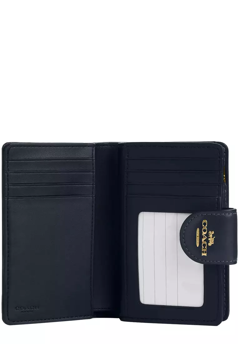 Coach Medium Corner Zip Wallet In Signature Jacquard in Navy/ Midnight Navy CU987