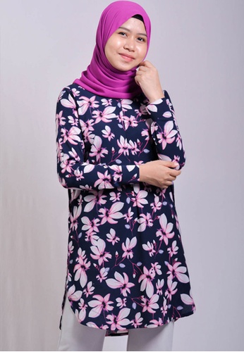 Imaan Boutique Side Slit Blouse Wild Rose FE978AA8632E4EGS_1