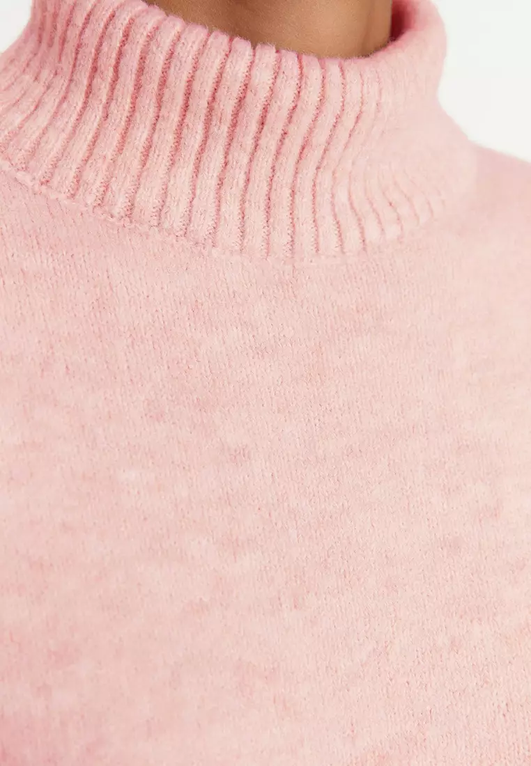 Powder Wide Fit Soft Textured Stand Collar Knitwear Sweater