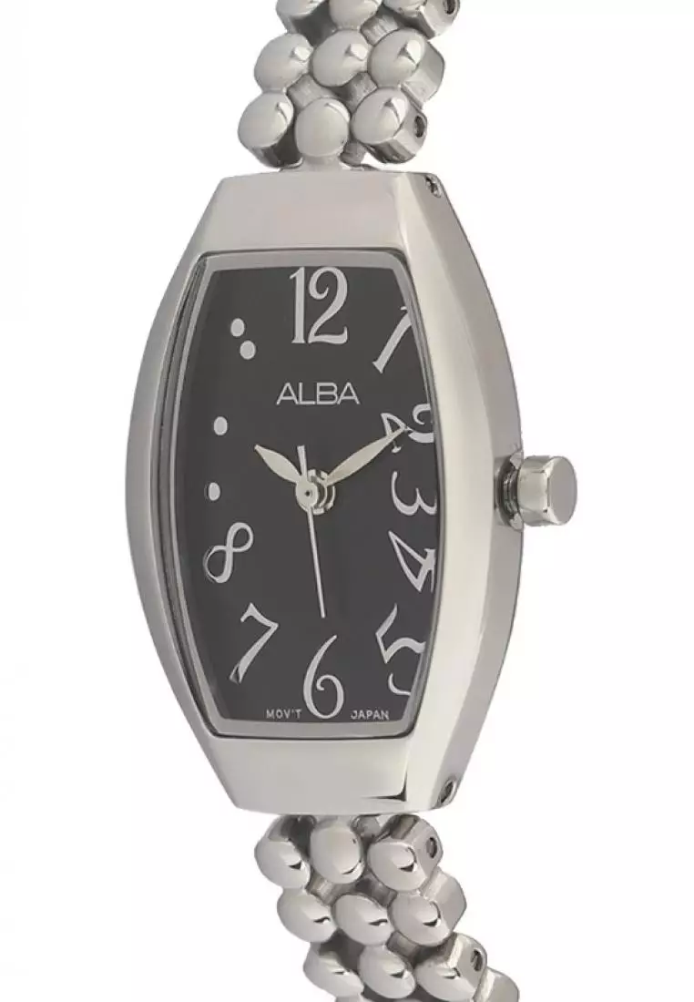 Jam Tangan Wanita Alba Original Garansi Resmi Strap Stainless Steel Silver AH8257 AH8257X1 Silver