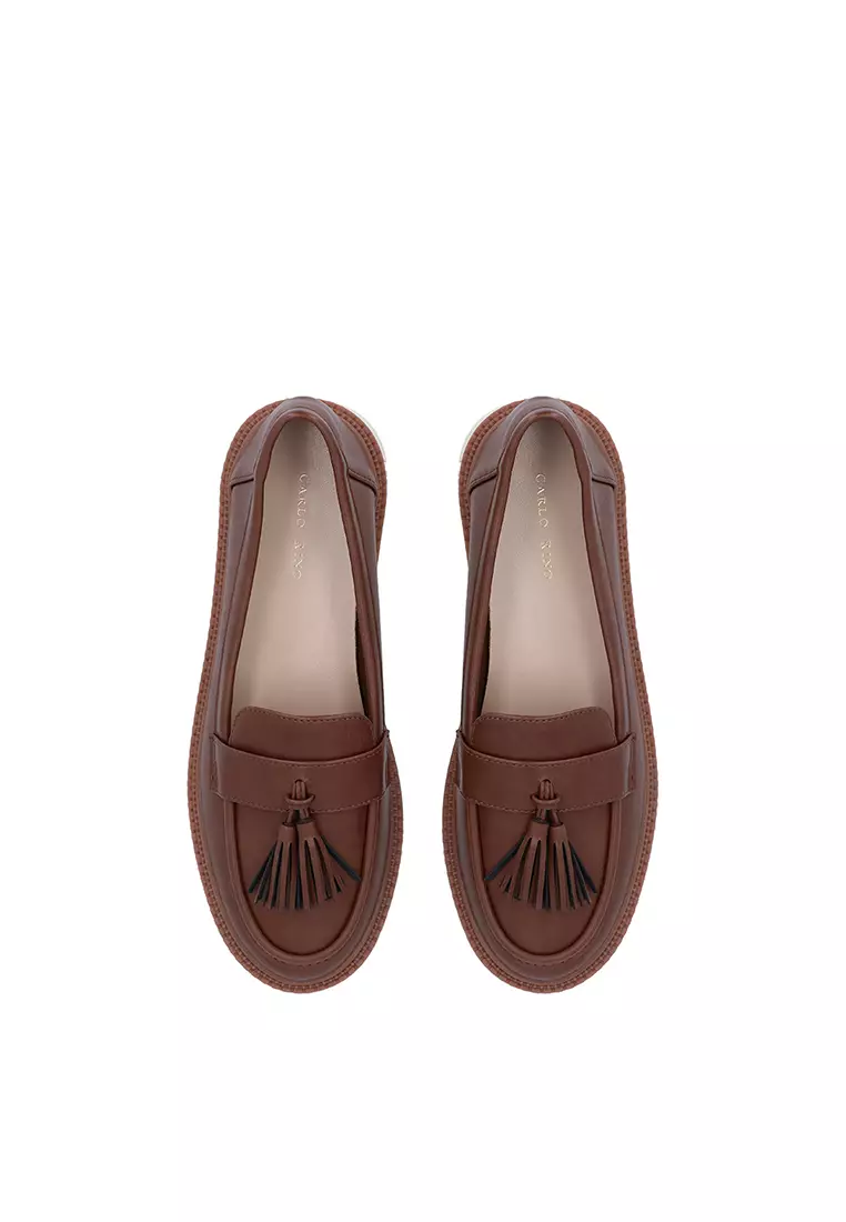 Brown CR Maxine Tassel Loafers