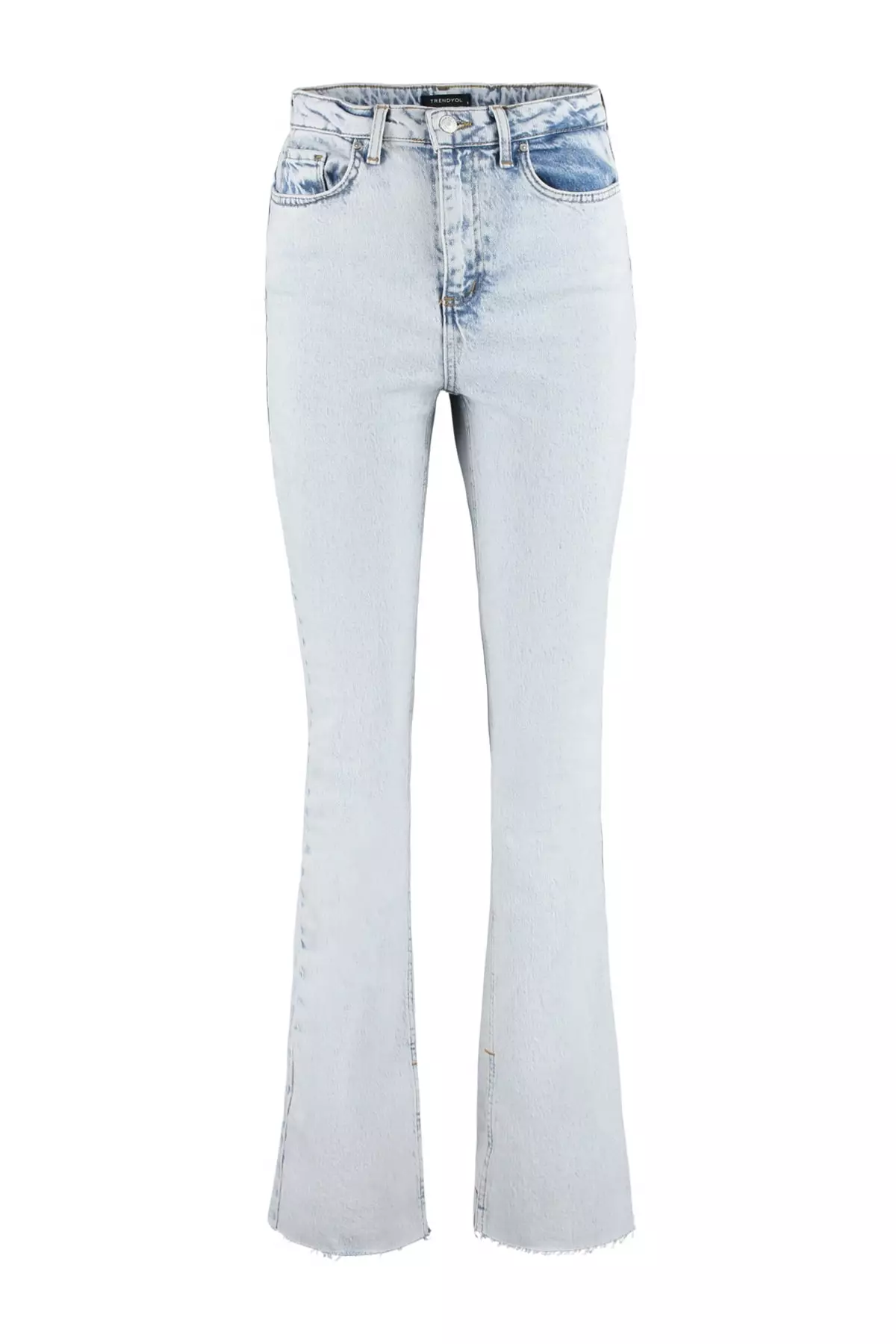 High Waist Slit Slim Jeans