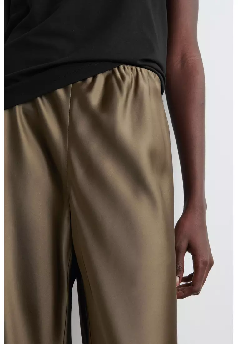 SATIN WIDE-LEG TROUSERS