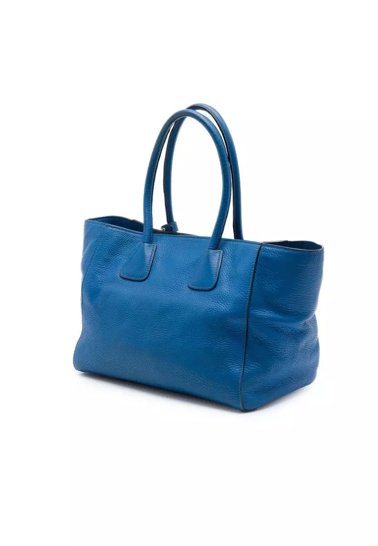 Pre-Loved Prada Vitello Daino Front Pocket Open Convertible Tote