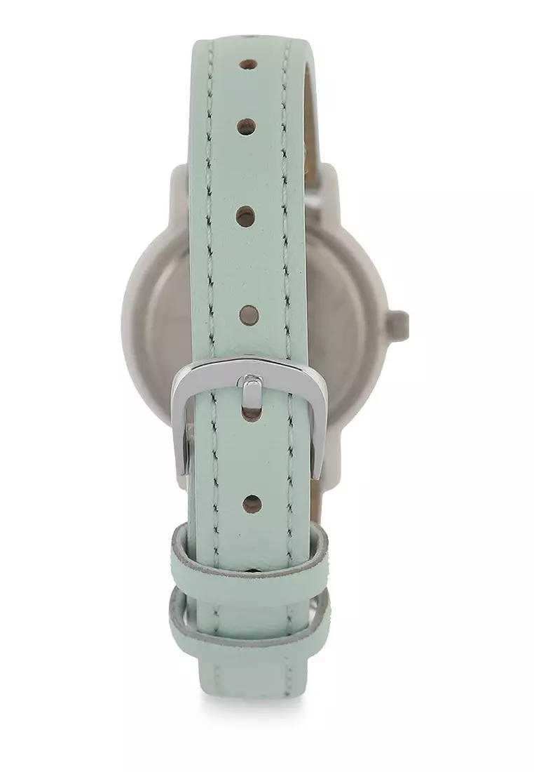 Casio Jam Tangan Wanita - Green White - Leather Strap - LQ-139L-3BDF