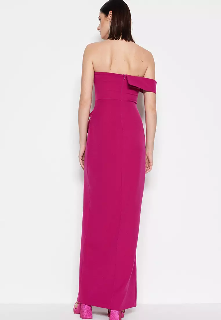 Buy Trendyol Drape Evening & Prom Dress Online ZALORA Malaysia