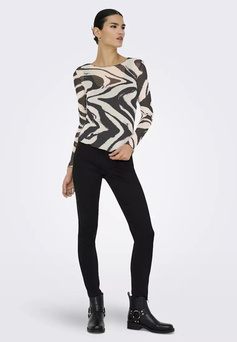 Long Sleeve Round Neck Jersey Top