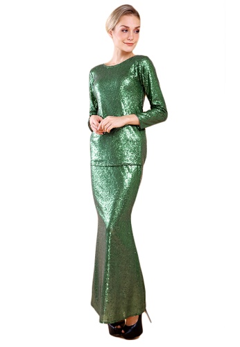 Buy Maribeli Butik Feminin Sequin - Emerald Green from Maribeli Butik in Green only 249