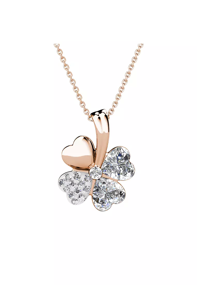 Diamond four 2024 leaf clover pendant