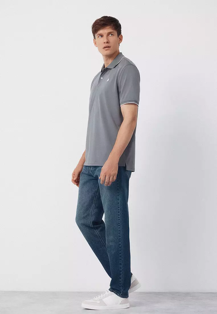 Coolmax® jacquard collar polo shirt
