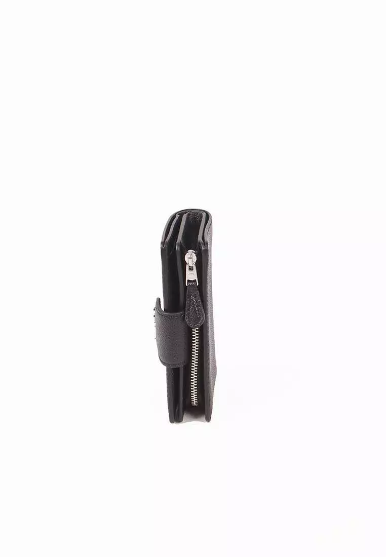 Coach Medium Corner 6390 Zip Wallet In Black