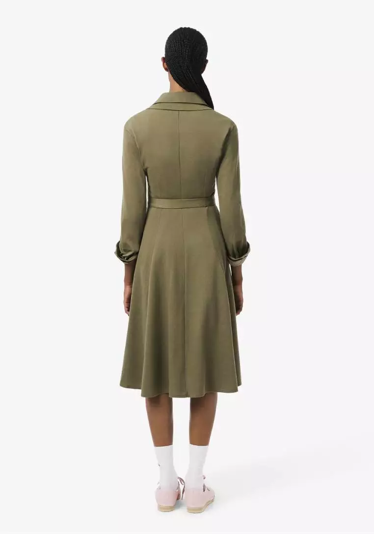Polo Collar Belted Petit Piqué Dress