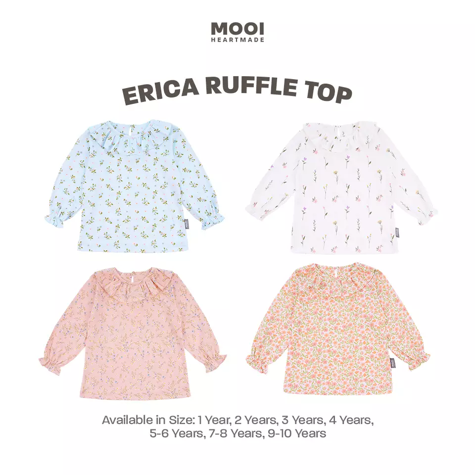 Mooi Atasan Anak Perempuan Erica Ruffle Top - Pink Blossom