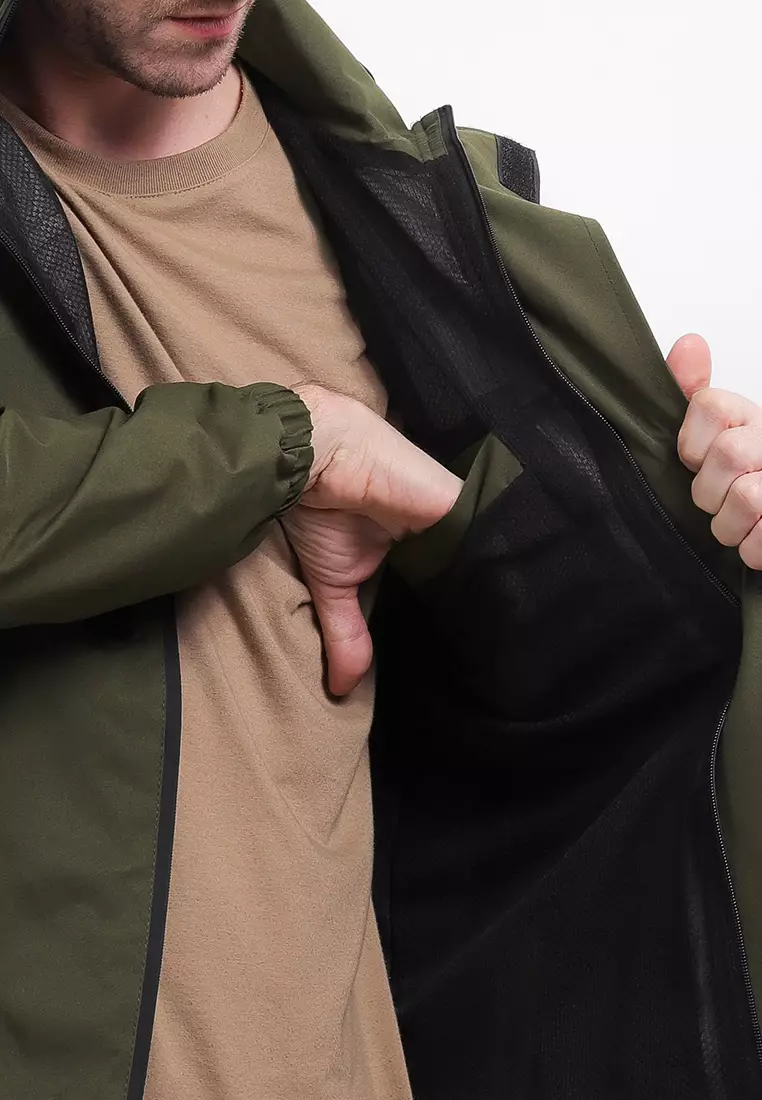 GRAHANGGRA Jaket Waterproof Vasili Hoodie Bisa Dilepas Pasang - Army Green