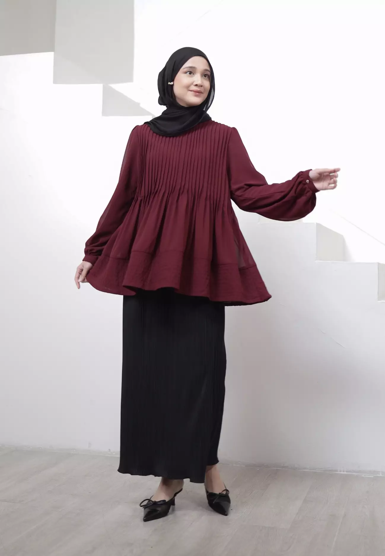 Lunara Blouse - Maroon