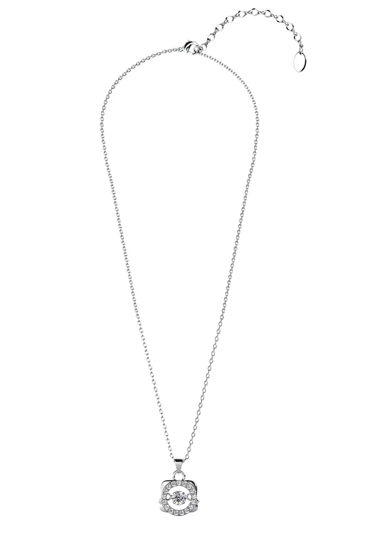 Dancing Horoscope Pendant Gemini WG - Kalung Crystal Swarovski by Her Jewellery