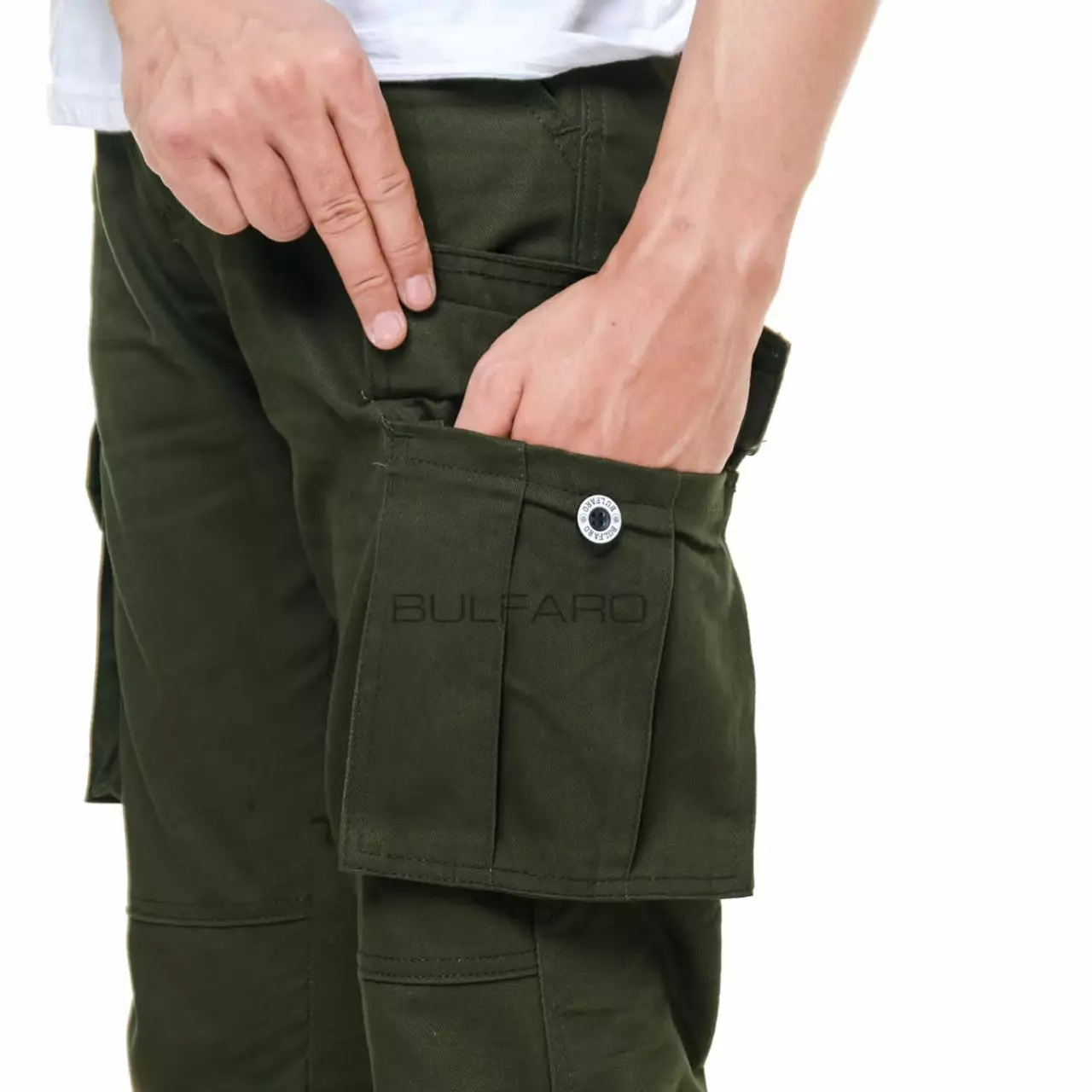 Cargo Canvas Pants Army Regular Fit