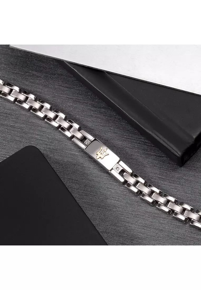 Maserati Jewels 220mm Men's Stainless Steel Bracelet JM221ATY04 (Adjustable)