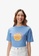 JUST G blue Teens Pizza Print T-Shirt 6A091AACDC6F01GS_3
