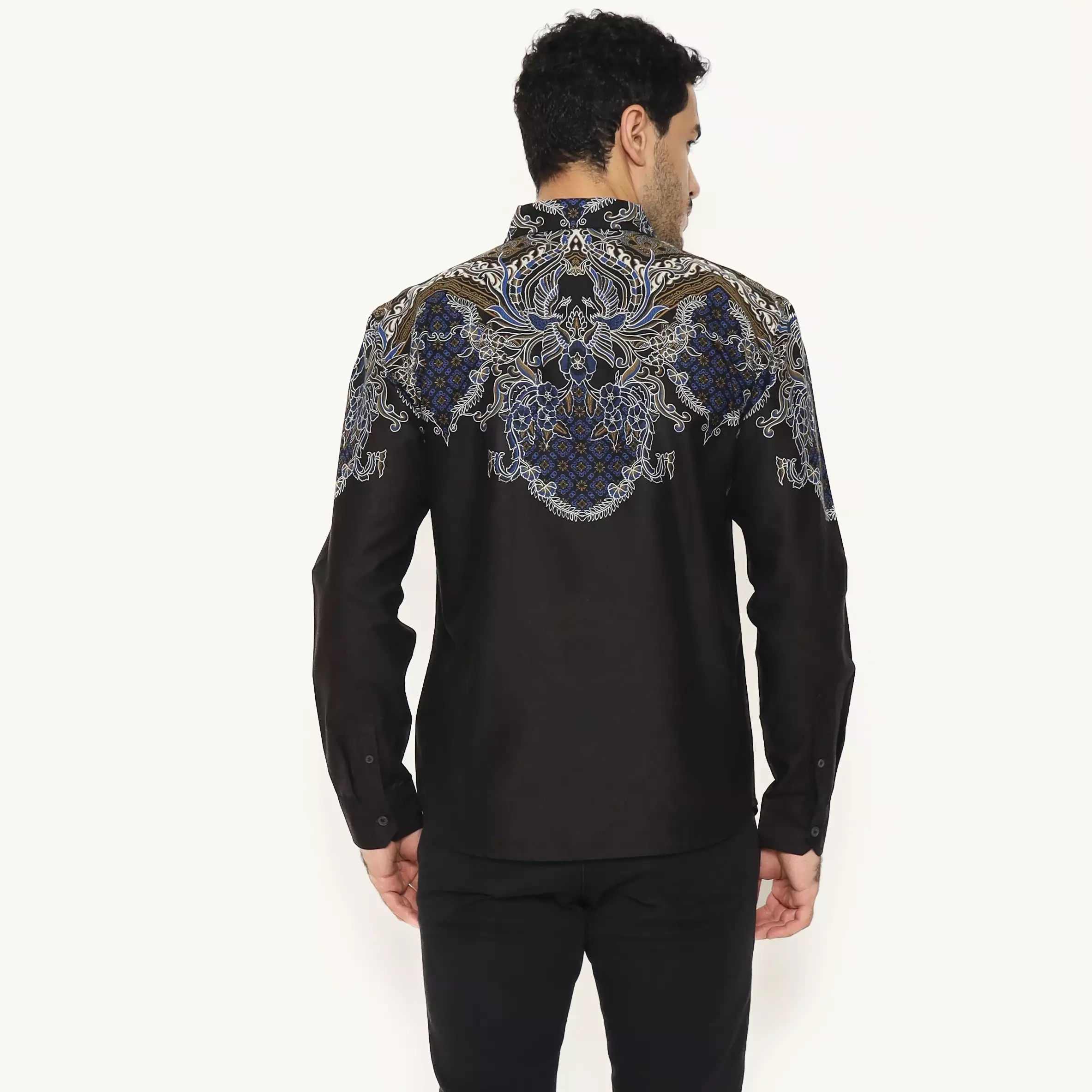 AMK Kemeja Batik Pria Lengan Panjang SHB Hazel L/S Black