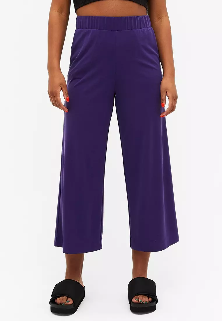 Purple flowy pants outlet