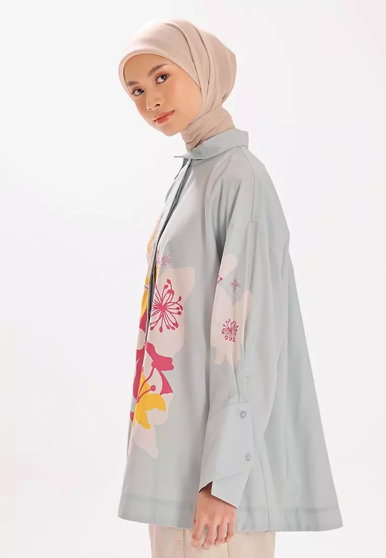 Ria Miranda Powder Blue Floria Shirt