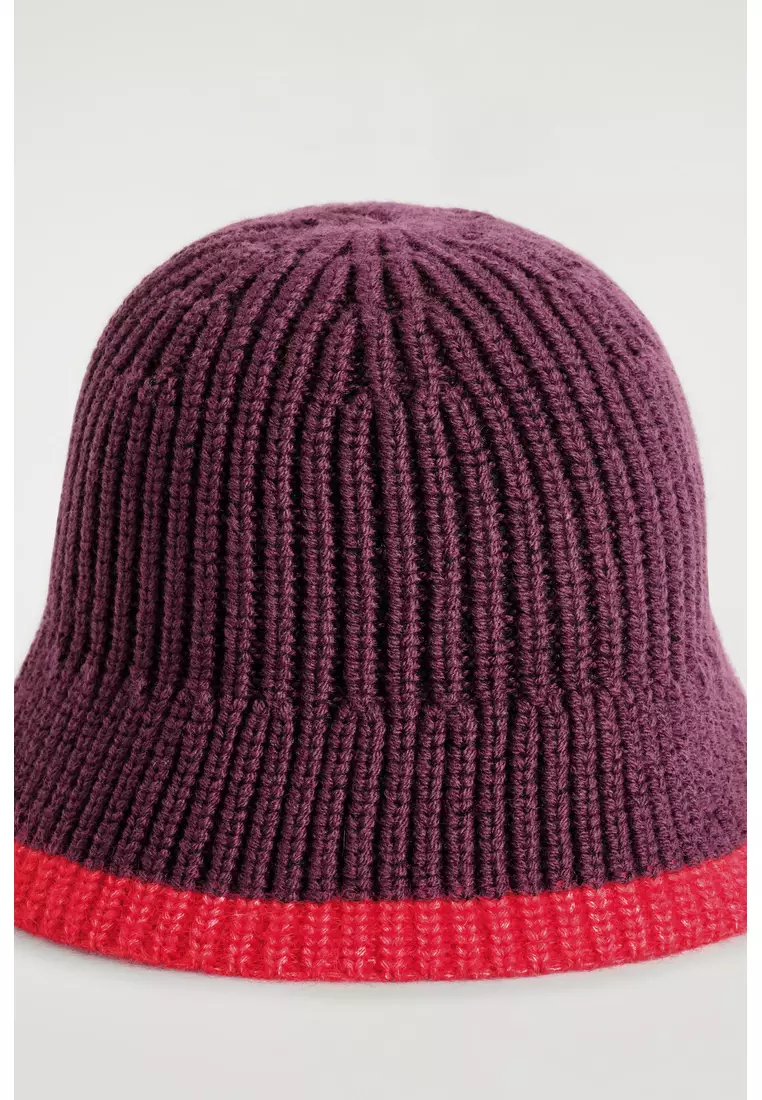 CONTRAST-TIPPED WOOL-MOHAIR BUCKET HAT