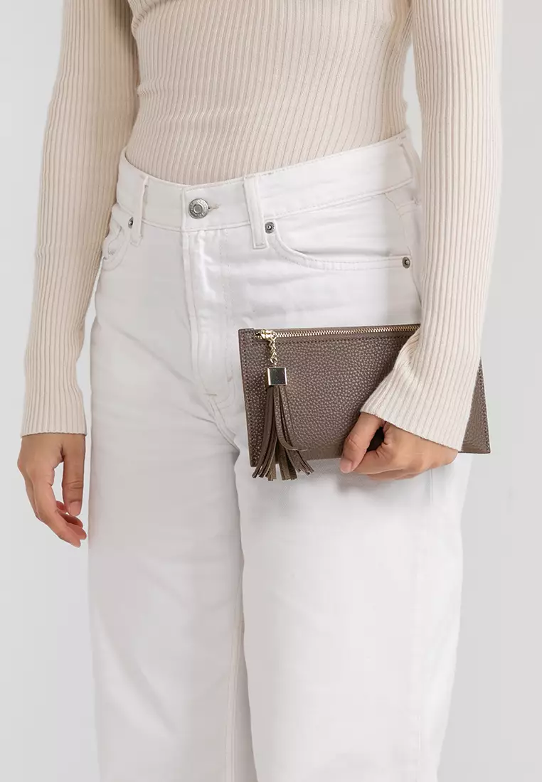 Pebbled Pouch With Card Holder