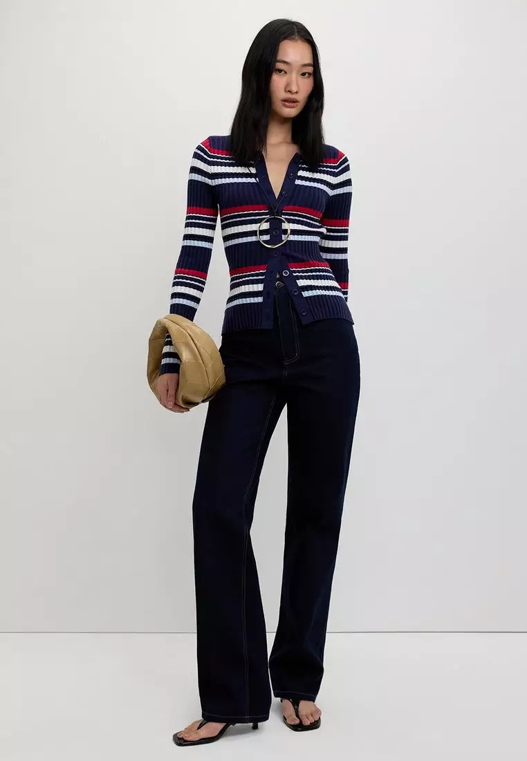 Striped Knit Top - Navy