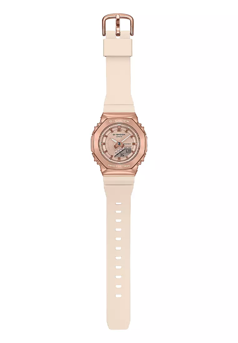 Jam Tangan Analog-Digital Wanita Casio G-Shock GM-S2100PG-4A - Rosegold Resin Strap