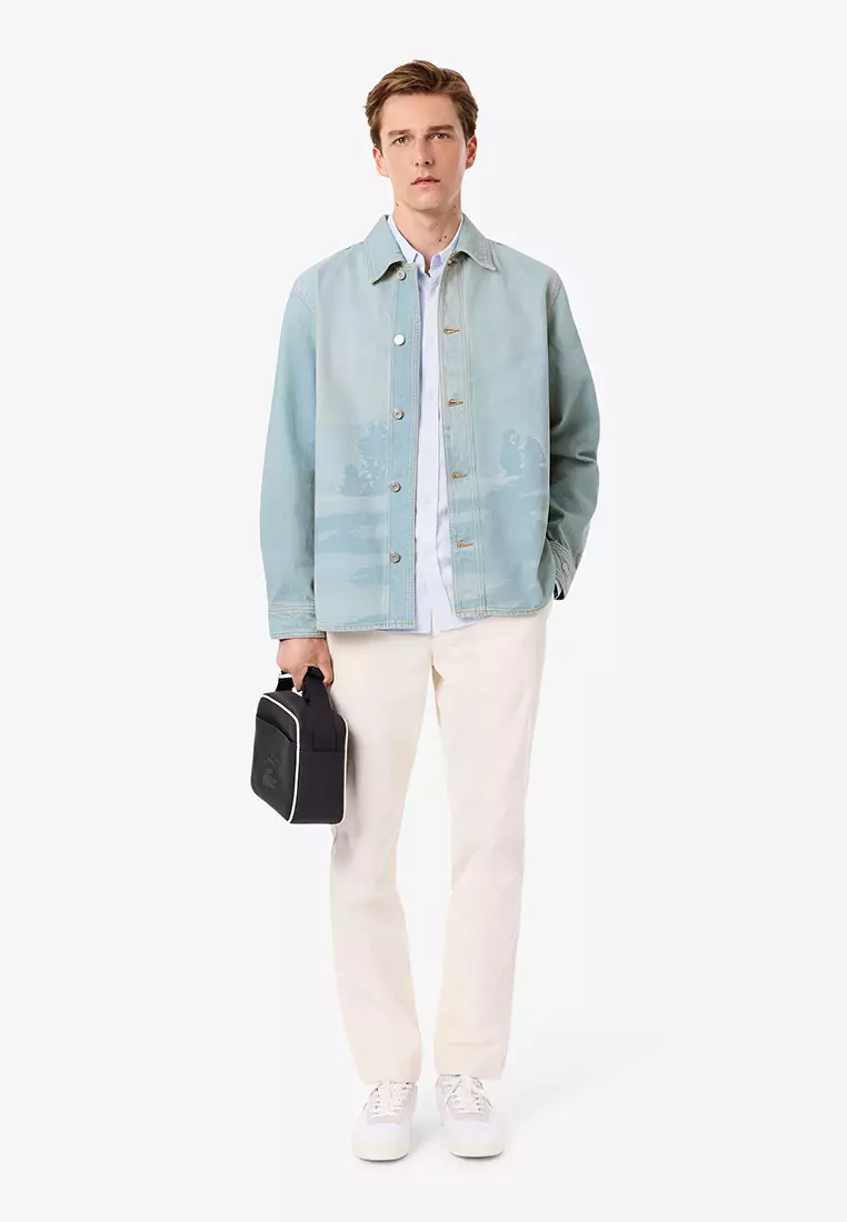 Landscape Motif Denim Overshirt