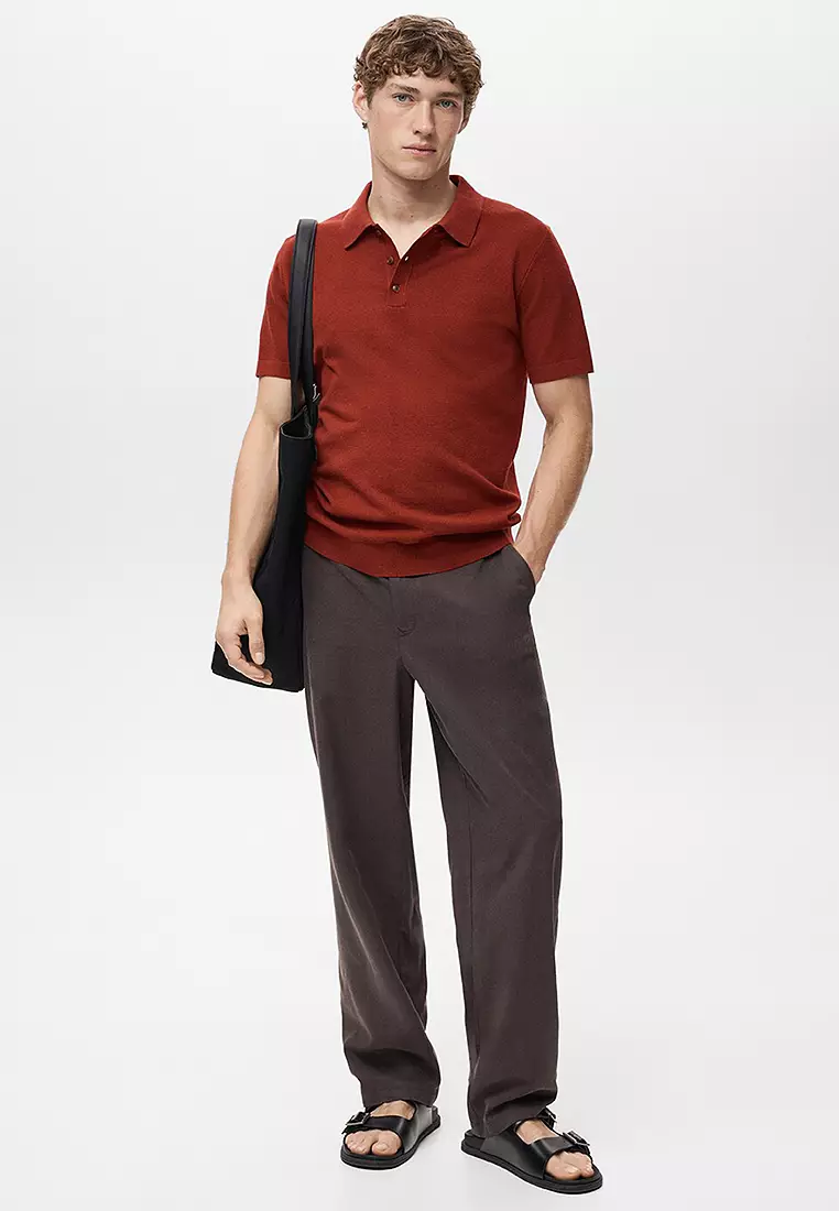 Fine-Knit Polo Shirt