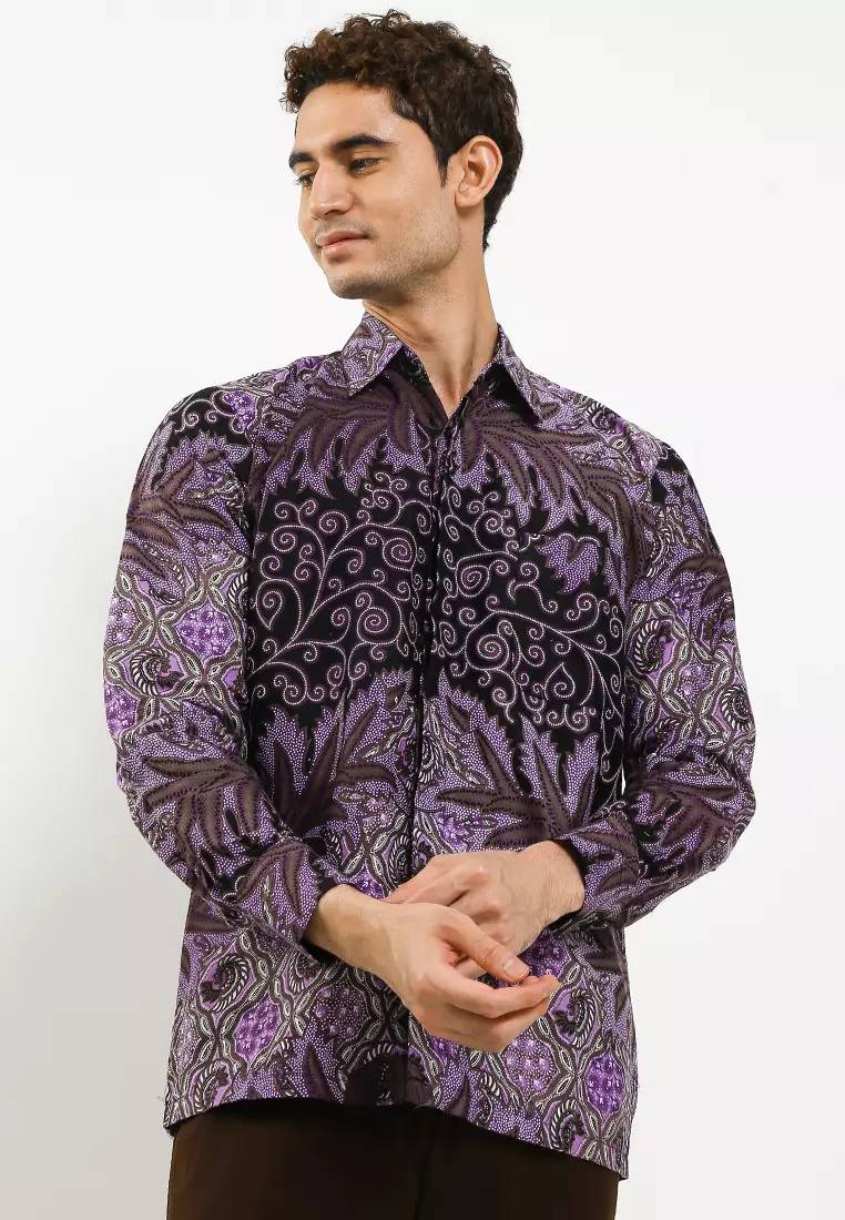 Noshad Kemeja Batik Premium Pria Casual Modern Lengan Panjang