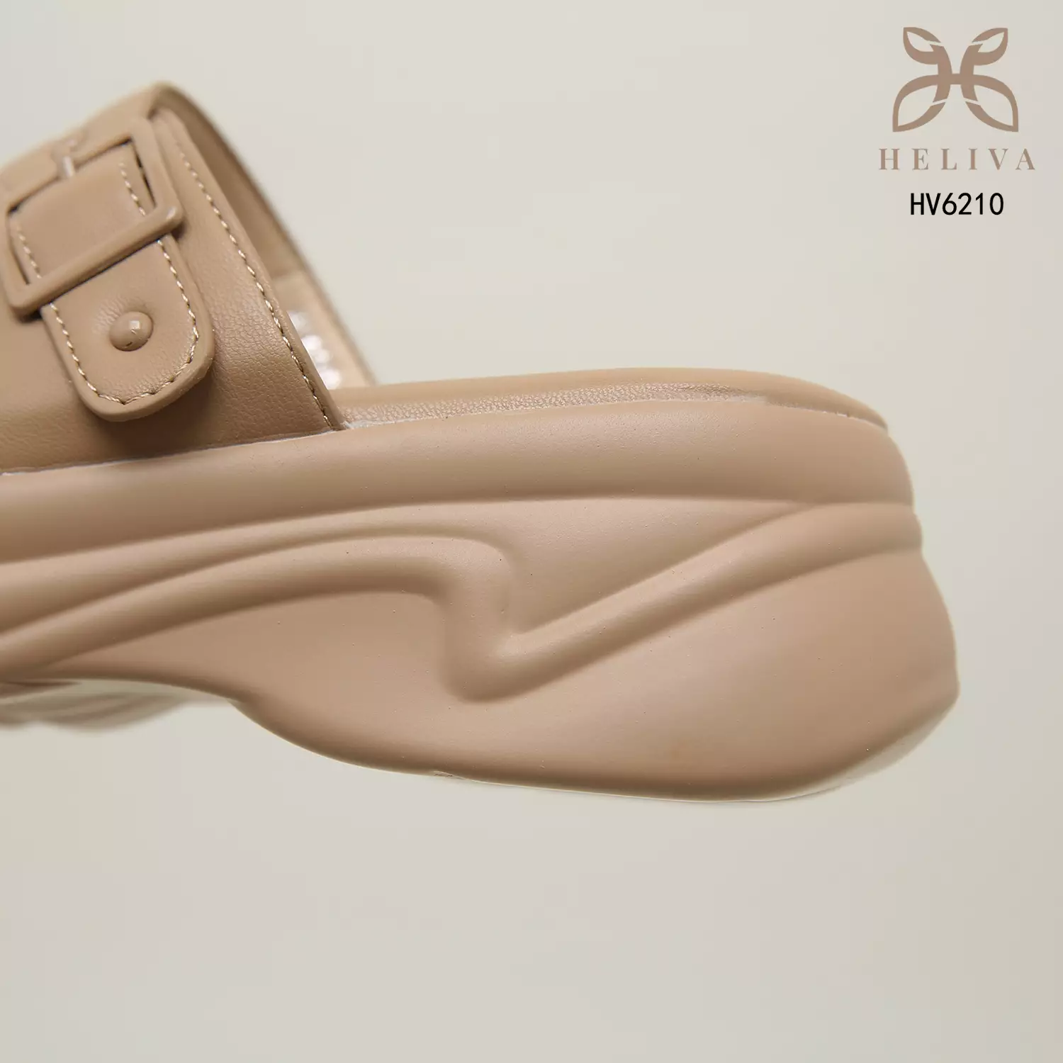 Heliva Julia Slide Slip On Wedges Double Strap Sol 5 cm