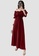 Miss M Curve red Front Drawstring Ruched Overlapped Off Shoulder Solid Dress 34C12AA7B8FCF4GS_3