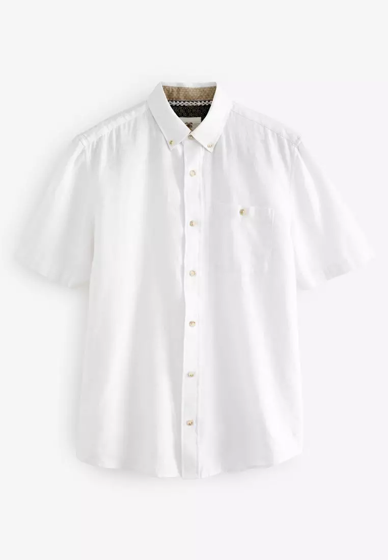 【韓国人気★MONOHA】LINEN SHORT SLEEVE SHIRT ★ホワイト★ NEXT Linen Blend Short Sleeve Shirt 2025 | Buy NEXT Online