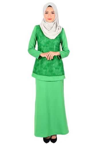 Baju Kurung Lace Kalina from MyTrend in Green