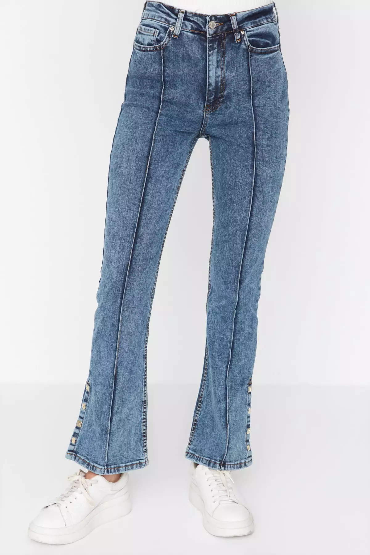 Front Seam Detail Skinny Jeans