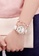 LIGE 白色 and 金色 LIGE 女士計時石英手錶，34 毫米，IP 玫瑰金色不銹鋼，舖有水晶，皮革錶帶上的白色錶盤 8E62AACE7DDCECGS_5