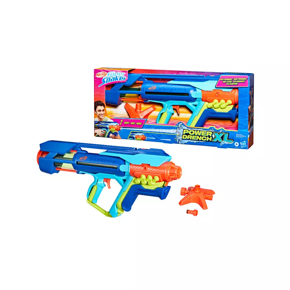 NERF WATER GUN SUPER SOAKER POWER DRENCH XL - BIRU