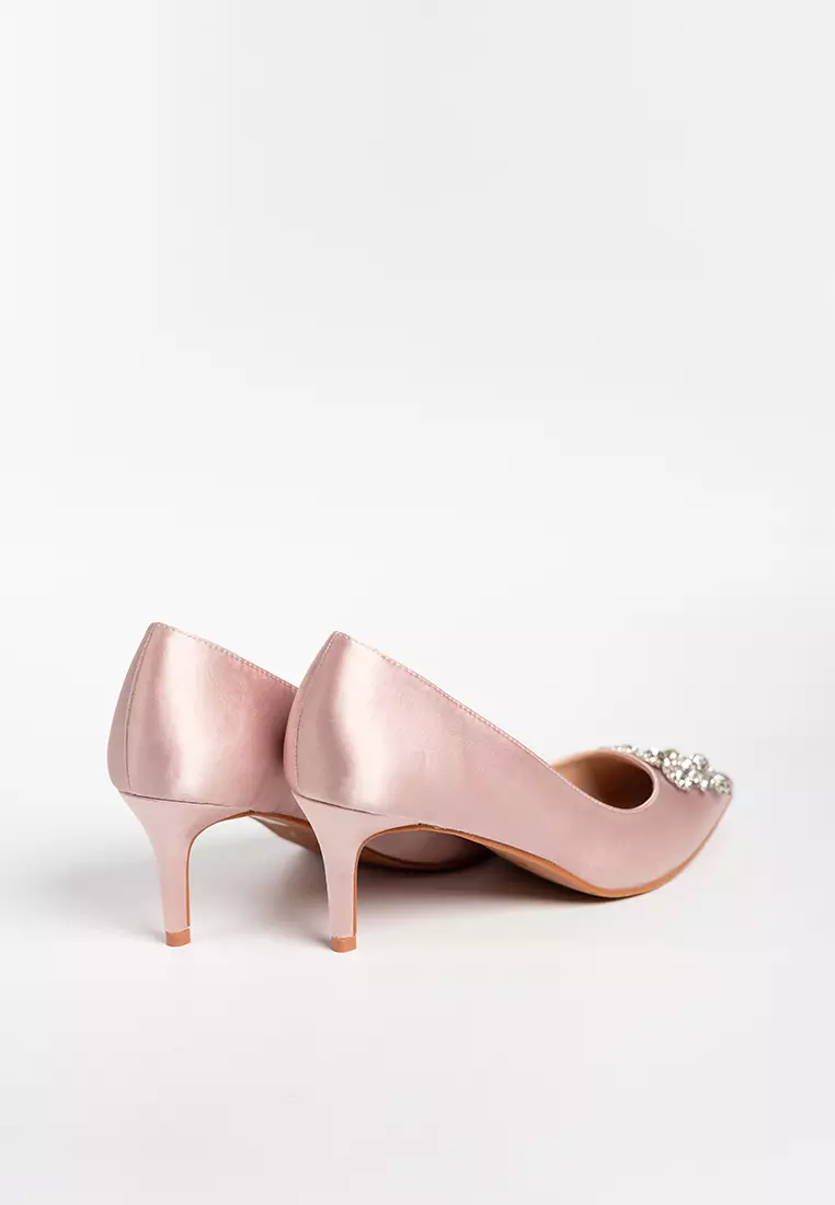 Joy Satin Rhinestone Heels