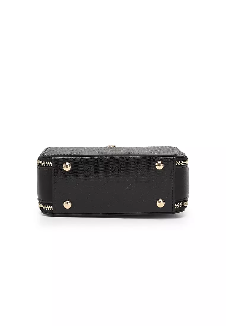 Women's Monogram Top Handle Bag / Sling Bag / Crossbody Bag (Tas Selempang / Tas Tangan) - Hitam