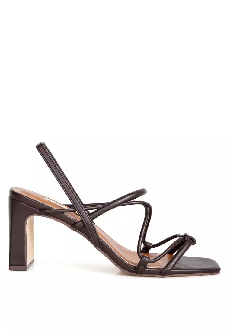 Discount on London Rag  shoes - SKU: Brown Slingback Mid Heel Block Sandals