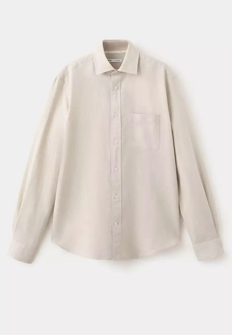 Linen-Cotton Shirt With Pocket