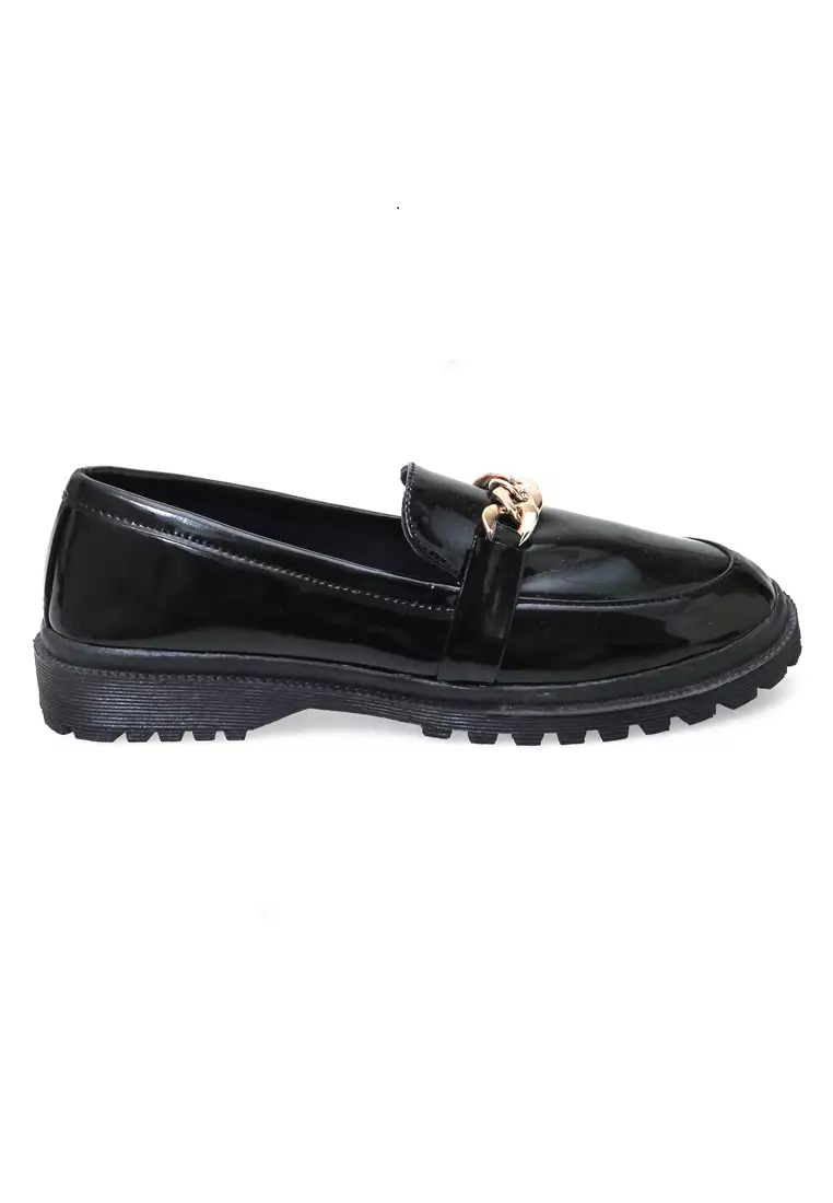 Sepatu Round Pantofel Slip Casual Fashion Tranding - Hitam