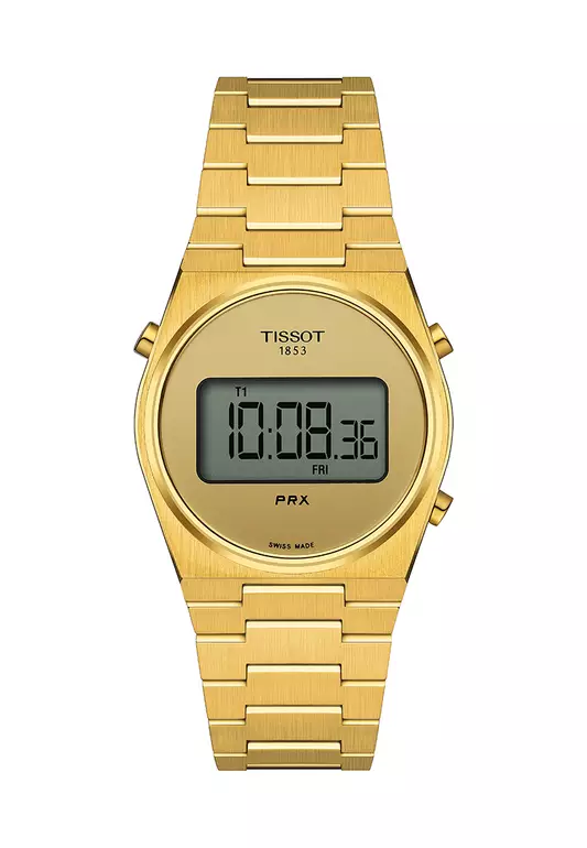 PRX Digital 35MM Unisex Yellow Gold 1N14 Stainless Steel Bracelet And Golden Mirror Dial Quartz Watch - T137.263.33.020.00